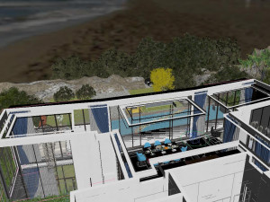 of pool appearance in modern villa Model 3D