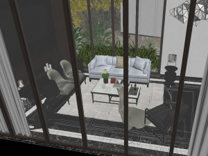of pool appearance in modern villa Model 3D