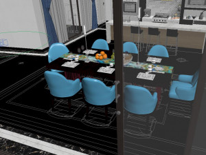 of pool appearance in modern villa Model 3D
