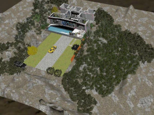 of pool appearance in modern villa 3D Model