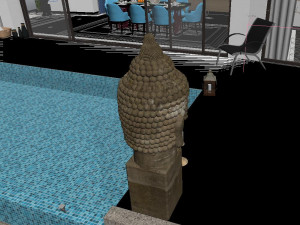 of pool appearance in modern villa Model 3D