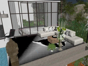 of pool appearance in modern villa 3D Model