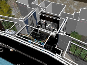 of pool appearance in modern villa Model 3D