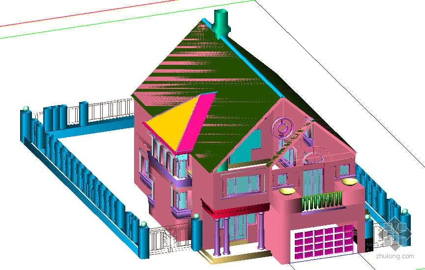 construction drawing of 211 single family villa in two storey villa 3D Model .c4d .max .obj .3ds .fbx .stl .blend