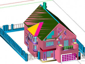 construction drawing of 211 single family villa in two storey villa 3D Модель