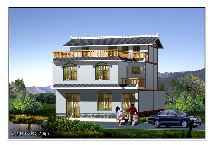 drawing 214 of two storey villa 3D Model .c4d .max .obj .3ds .fbx .stl .blend 