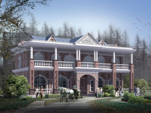 drawing 215 of single family villa on the second floor 3D-Modell