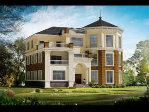 three story villa Modelo 3D