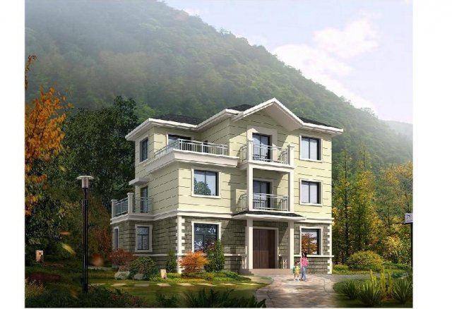 three story villa 3-09 Model 3D .c4d .max .obj .3ds .fbx .stl .blend 