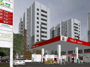 of modern gas station 3D Model
