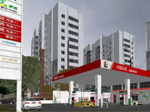 pompa bensin modern Model 3D