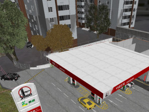 of modern gas station 3D मॉडल