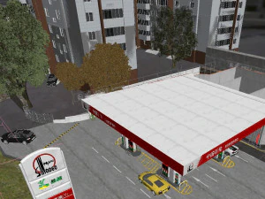 of modern gas station 3D Model