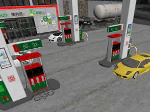 of modern gas station 3D Model