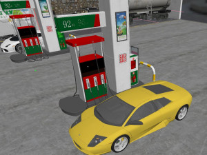 of modern gas station 3D मॉडल