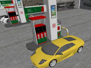 of modern gas station 3D Model