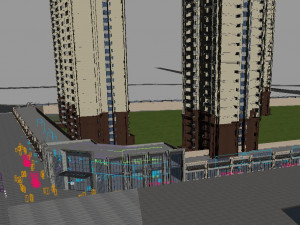 of modern sales office building appearance 3Dモデル