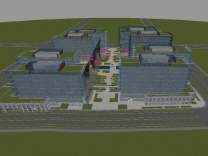 of modern commercial street building appearance Model 3D