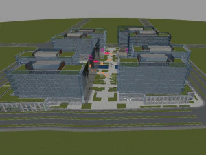 wyglądu nowoczesnego budynku ulicy handlowej Model 3D