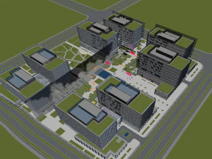 of modern commercial street building appearance 3D Model