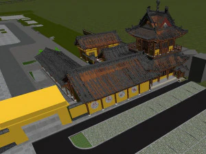 of new chinese ancient temple corridor 3D Model