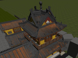 of new chinese ancient temple corridor 3Dモデル