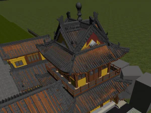 of new chinese ancient temple corridor 3D Model