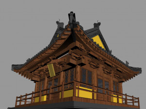 of new chinese ancient temple corridor 3Dモデル