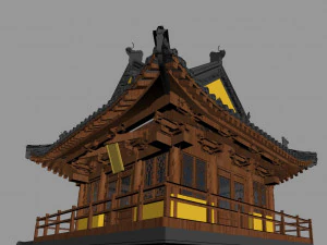 of new chinese ancient temple corridor 3D Model
