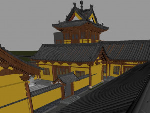 of new chinese ancient temple corridor 3Dモデル