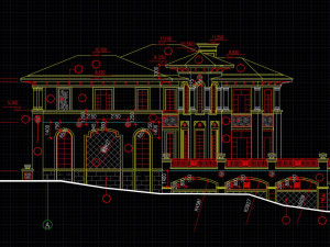 three storey villa type a construction drawing 3Dモデル
