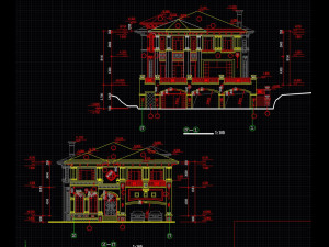 three storey villa type a construction drawing 3Dモデル