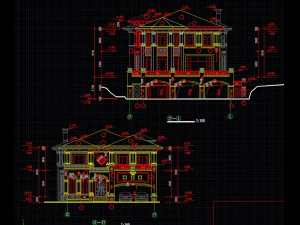 three storey villa type a construction drawing 3D Model