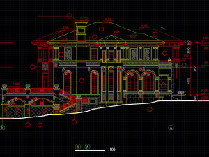 three storey villa type a construction drawing 3Dモデル