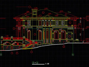 three storey villa type a construction drawing 3D Model