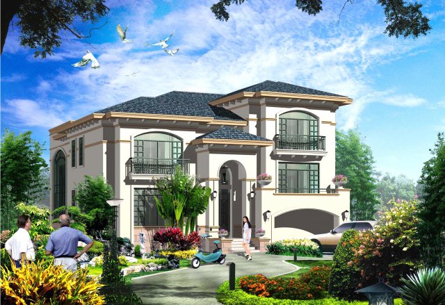 three storey villa type b construction drawing 3Dモデル .c4d .max .obj .3ds .fbx .stl .blend 