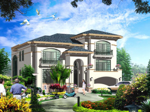 three storey villa type b construction drawing 3D-Modell