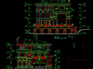 three storey villa type b construction drawing 3Dモデル