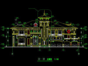 three storey villa type d construction drawing Modèle 3D