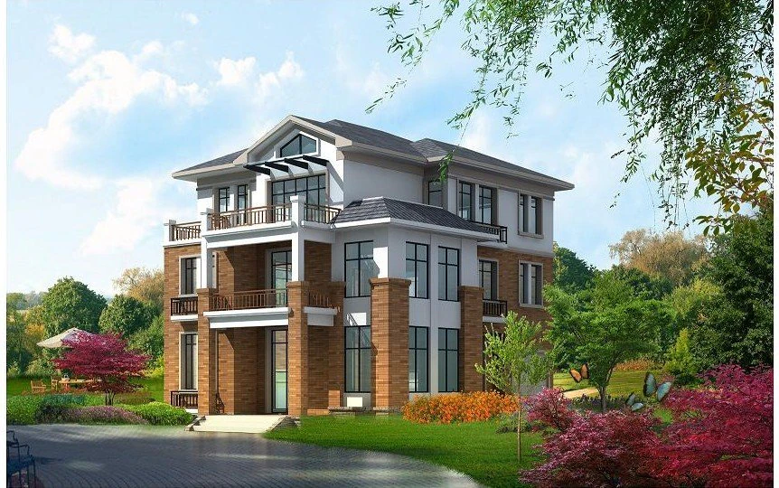 three storey villa 3-13 3D Model .c4d .max .obj .3ds .fbx .stl .blend 