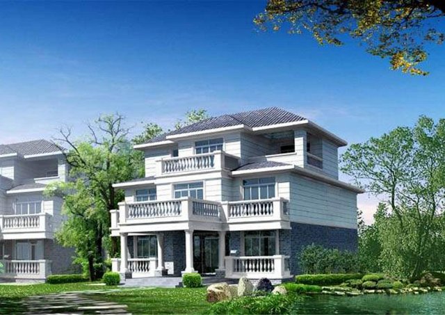 three storey villa 3-12 3D 模型 .c4d .max .obj .3ds .fbx .stl .blend 