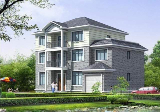 three storey villa 3-15 3D Model .c4d .max .obj .3ds .fbx .stl .blend 