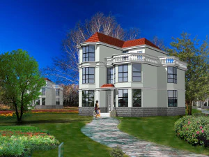 &uuml;&ccedil; katlı villa 3-16 3D Model