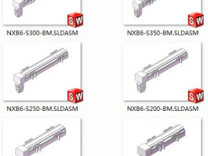 छह आधे सीलबंद सिंक्रोनस बेल्ट मॉड्यूल nxb6 श्रृंखला 3D मॉडल