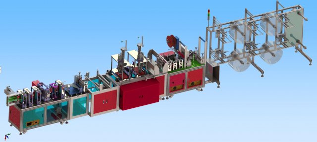 the latest automatic n95 mask machine production line drawings 3D Model .c4d .max .obj .3ds .fbx .stl .blend 
