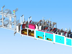 the latest automatic n95 mask machine production line drawings 3D Model