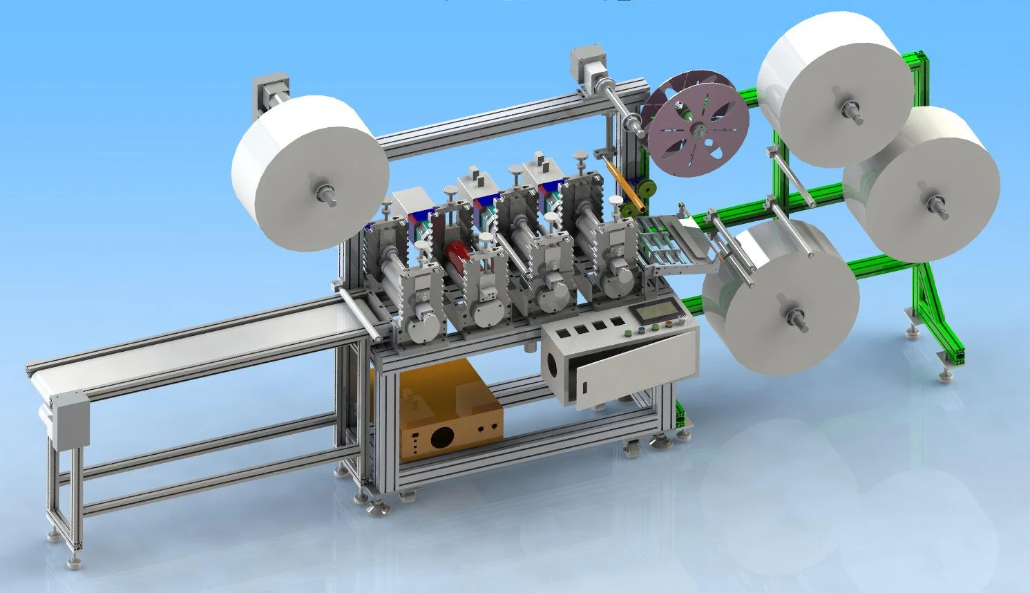 n95 full servo driven mask printer 3D Model .c4d .max .obj .3ds .fbx .stl .blend 