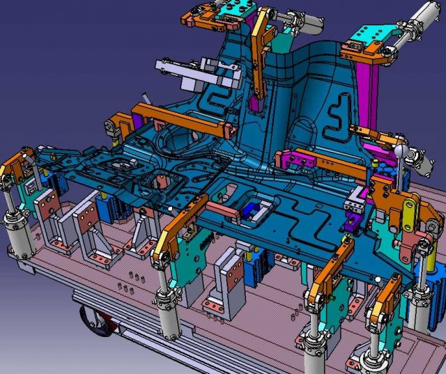 flexible welding fixture for automobile sheet metal 3D Model .c4d .max .obj .3ds .fbx .stl .blend 