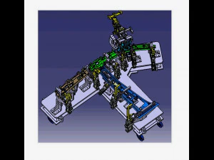 welding fixture for automobile side wall b-pillar 3D Model