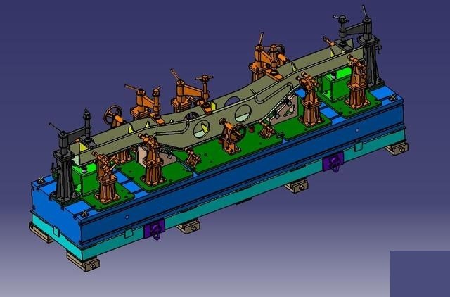 welding fixture for side beam of train bogie 3D Model .c4d .max .obj .3ds .fbx .stl .blend 
